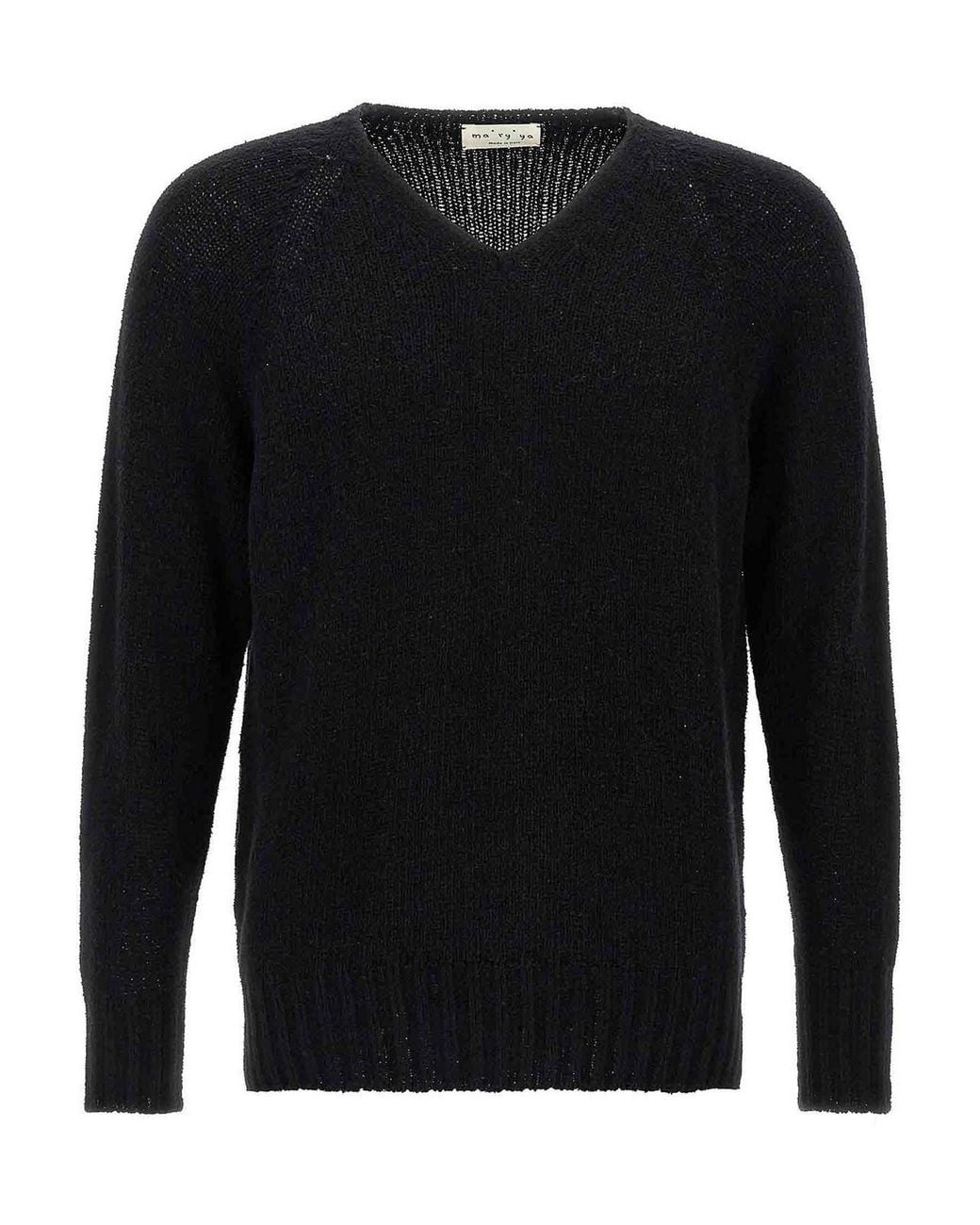 Ma'ry'ya Black Boucl Sweater for men