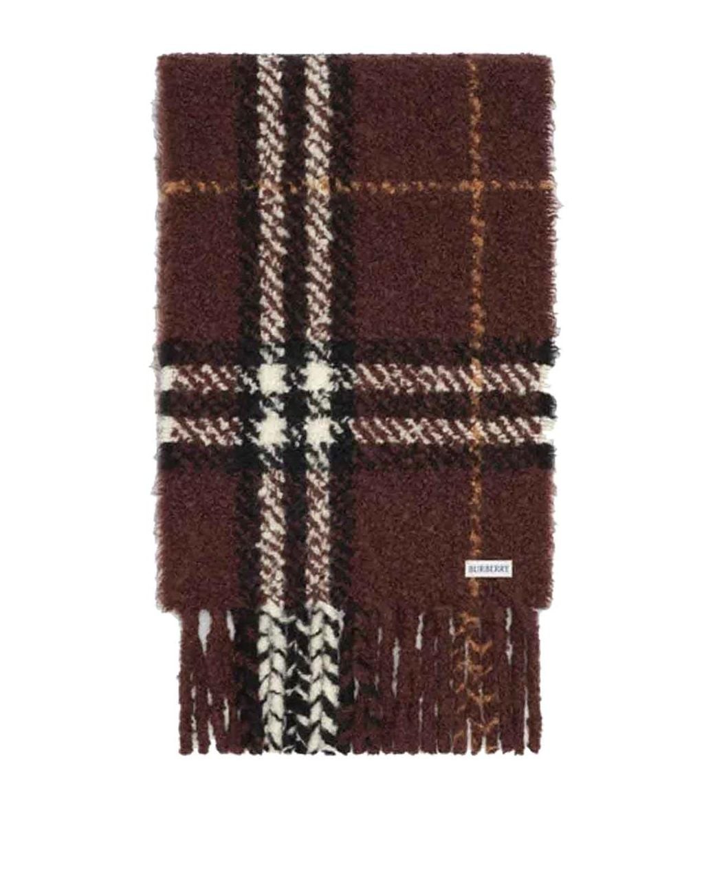 Burberry Brown Check Boucle Scarf