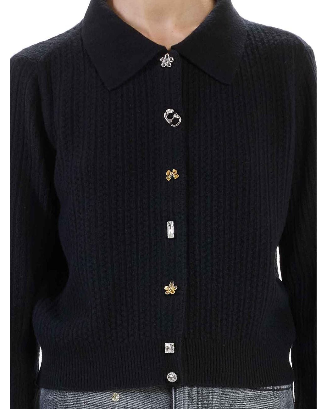Marc Jacobs Blue Cableknit Charm Cardigan