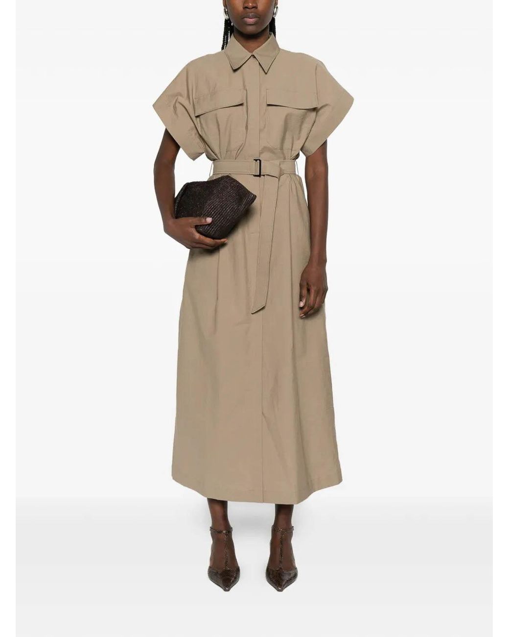 Brunello Cucinelli Natural Cotton Polyamide Dress