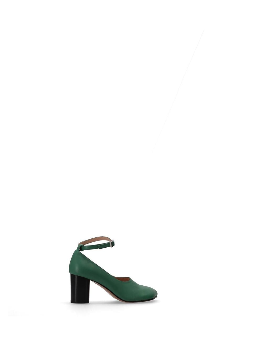 Niccolò Pasqualetti Green Obliqua Block Heel Pumps