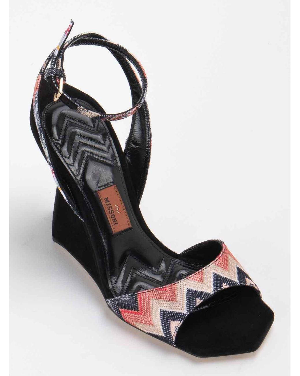 Missoni Black Laced Geometric Print Sandals