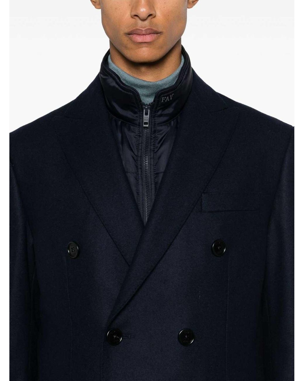 Fay Blue Cashmere Coat for men