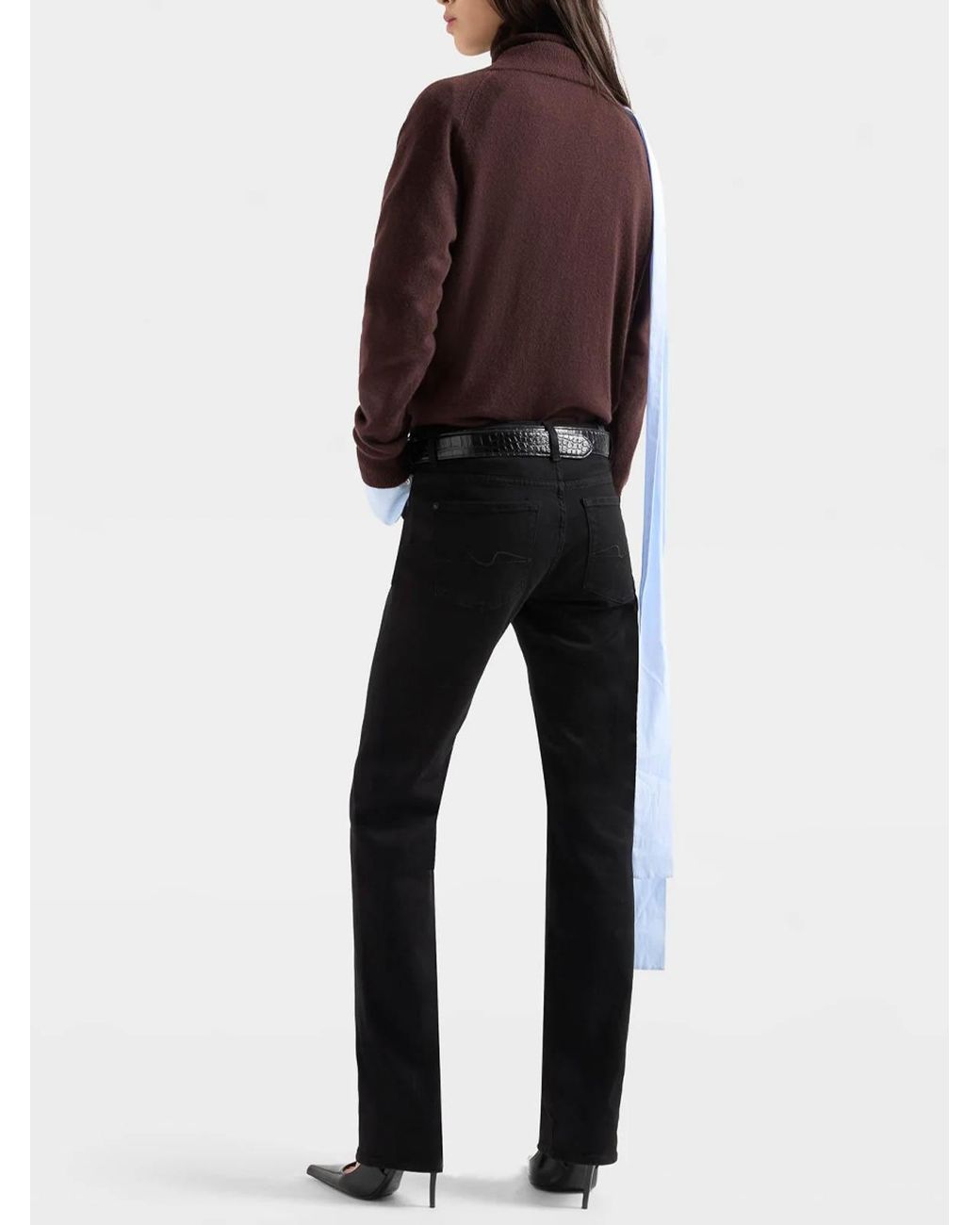 Vaqueros Rectos 7 For All Mankind de color Black