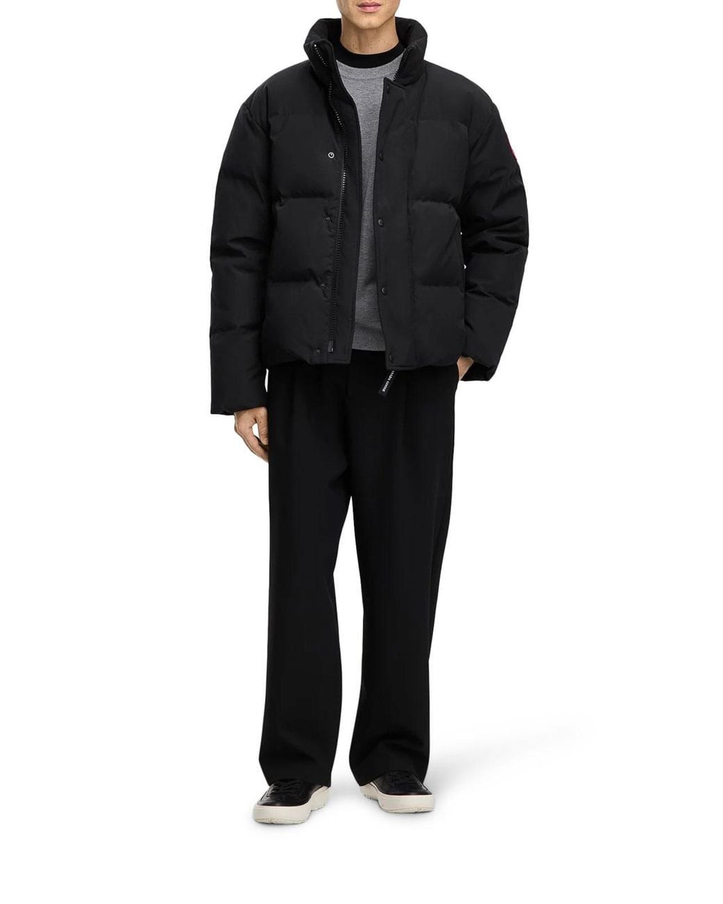 Canada Goose Blue Short Padded Down Jacket With High Collar for men