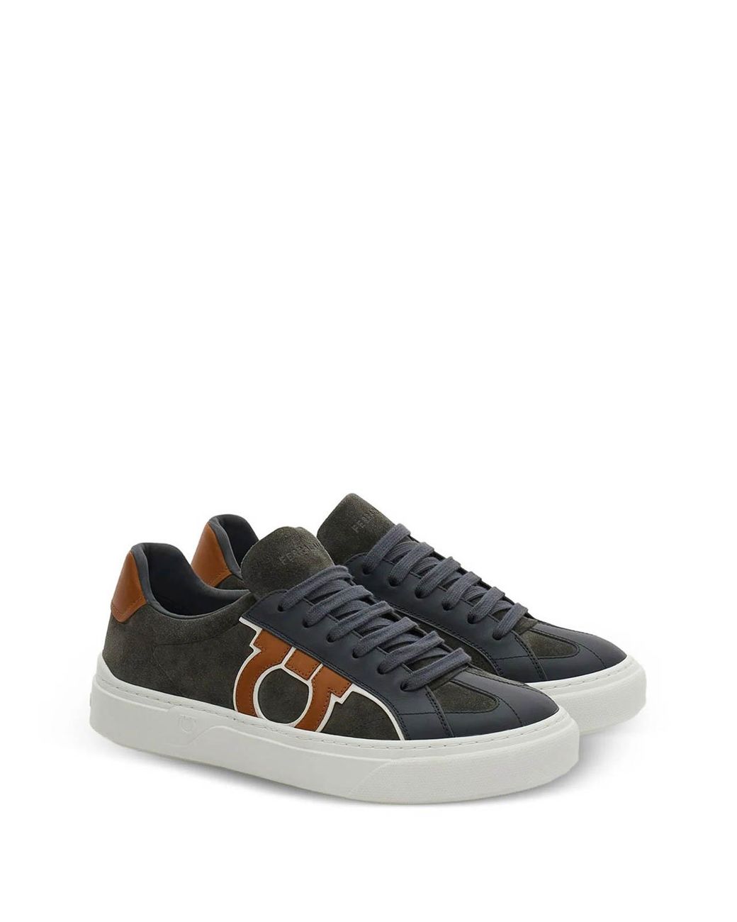 Ferragamo Gray Thor 3 Gancini Sneakers for men