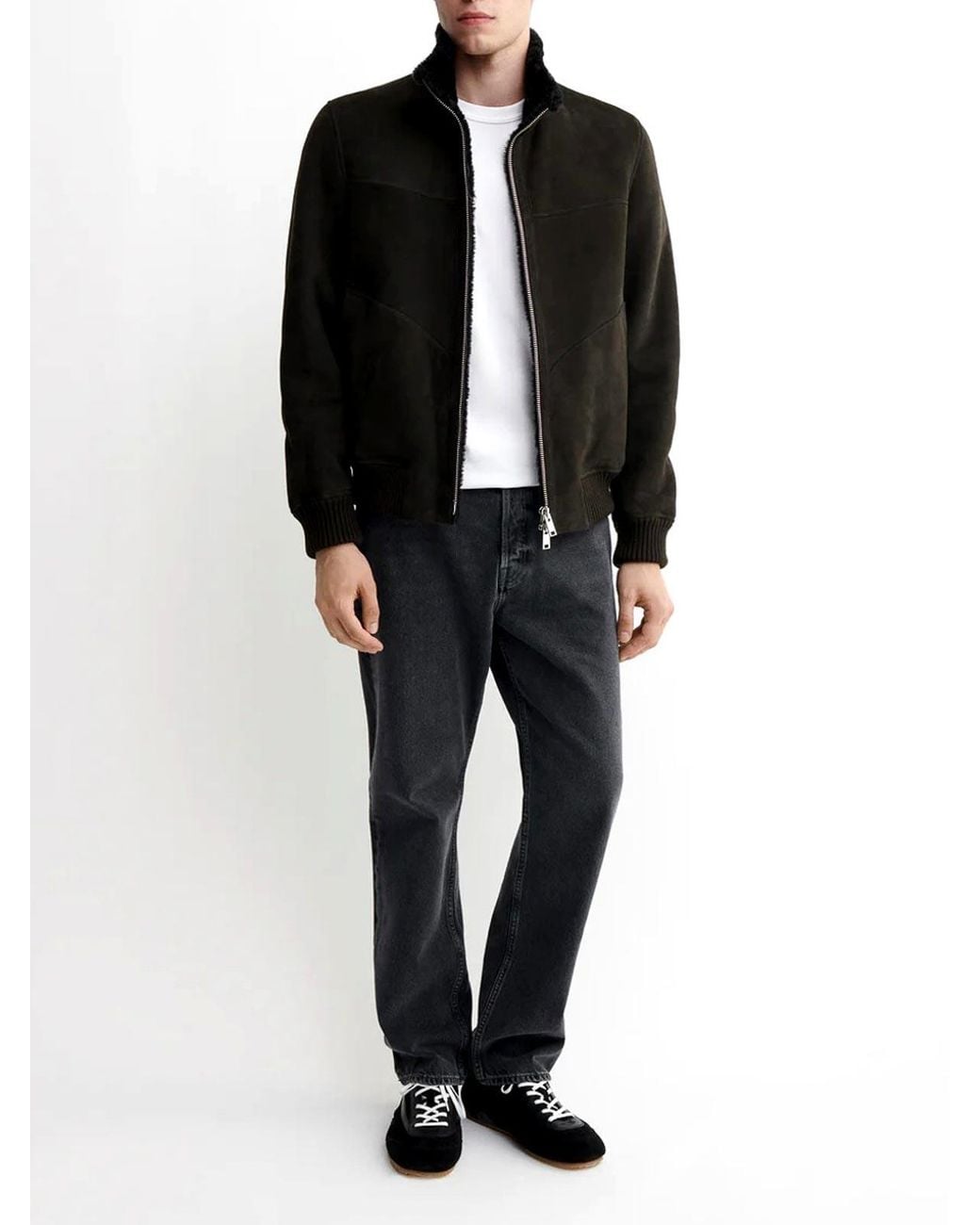 Arma Black Arek Shearling Suede Jacket for men