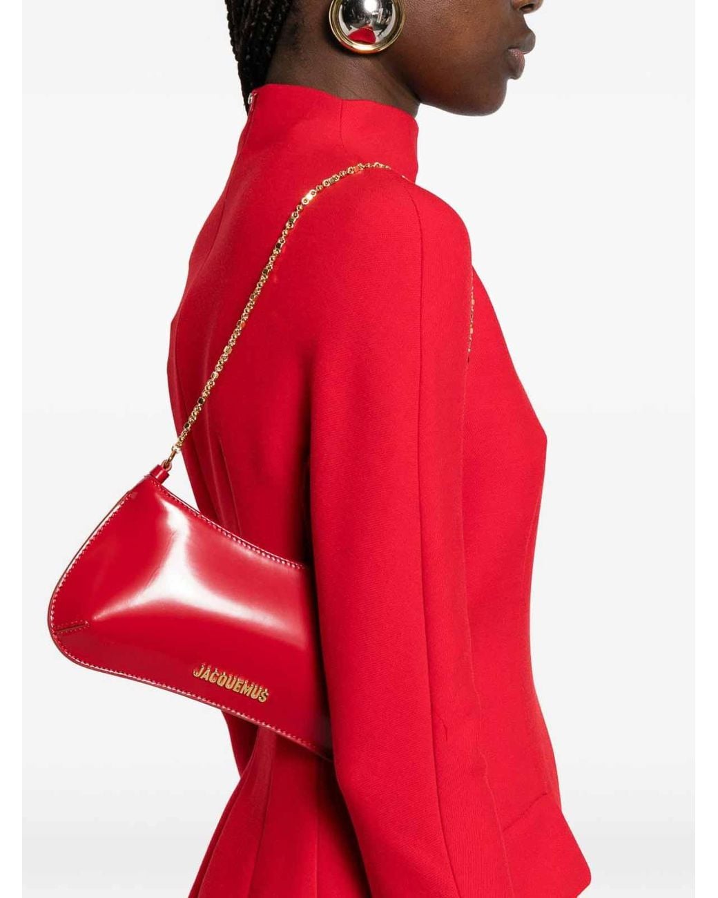 Jacquemus Red Le Petit Bisou Chaine Leather Shoulder Bag