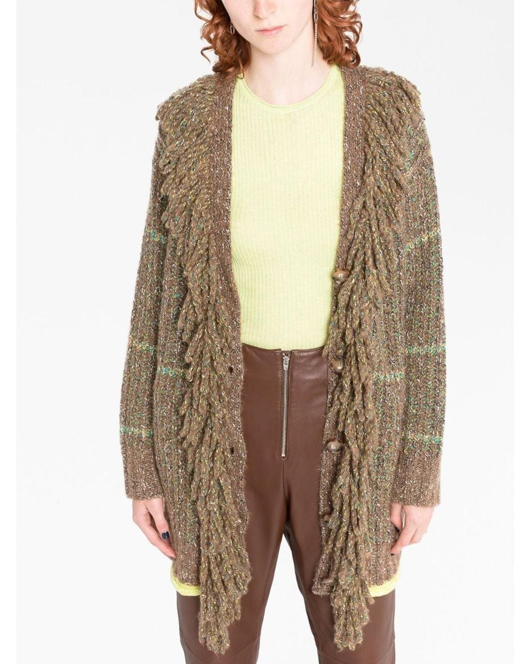 Stella McCartney Natural Cable-Knit Tweed Cardi-Coat