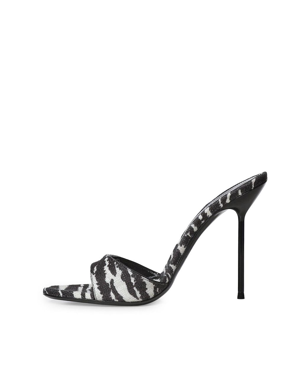 Paris Texas Metallic Lidia Mules With Zebra Print