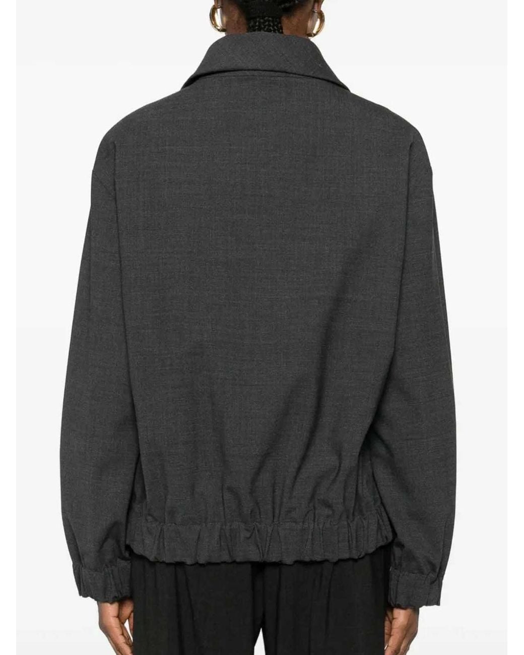 P.A.R.O.S.H. Black Wool Bomber Jacket