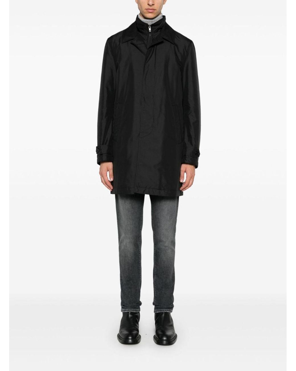Fay Black Trench for men