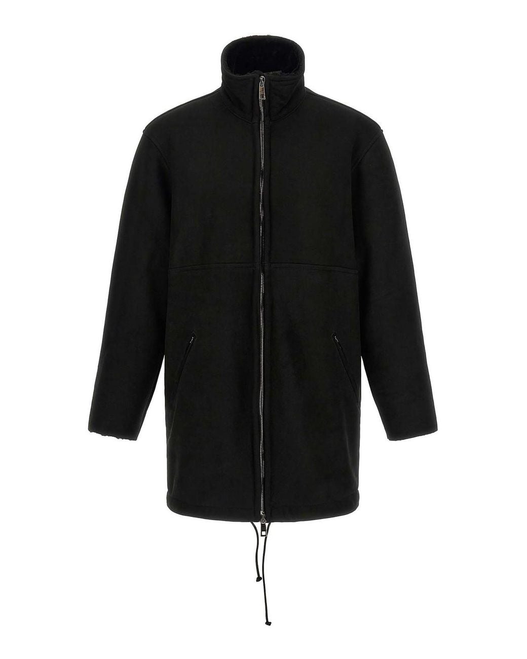 Giorgio Brato Black Shearling Caban Coat for men