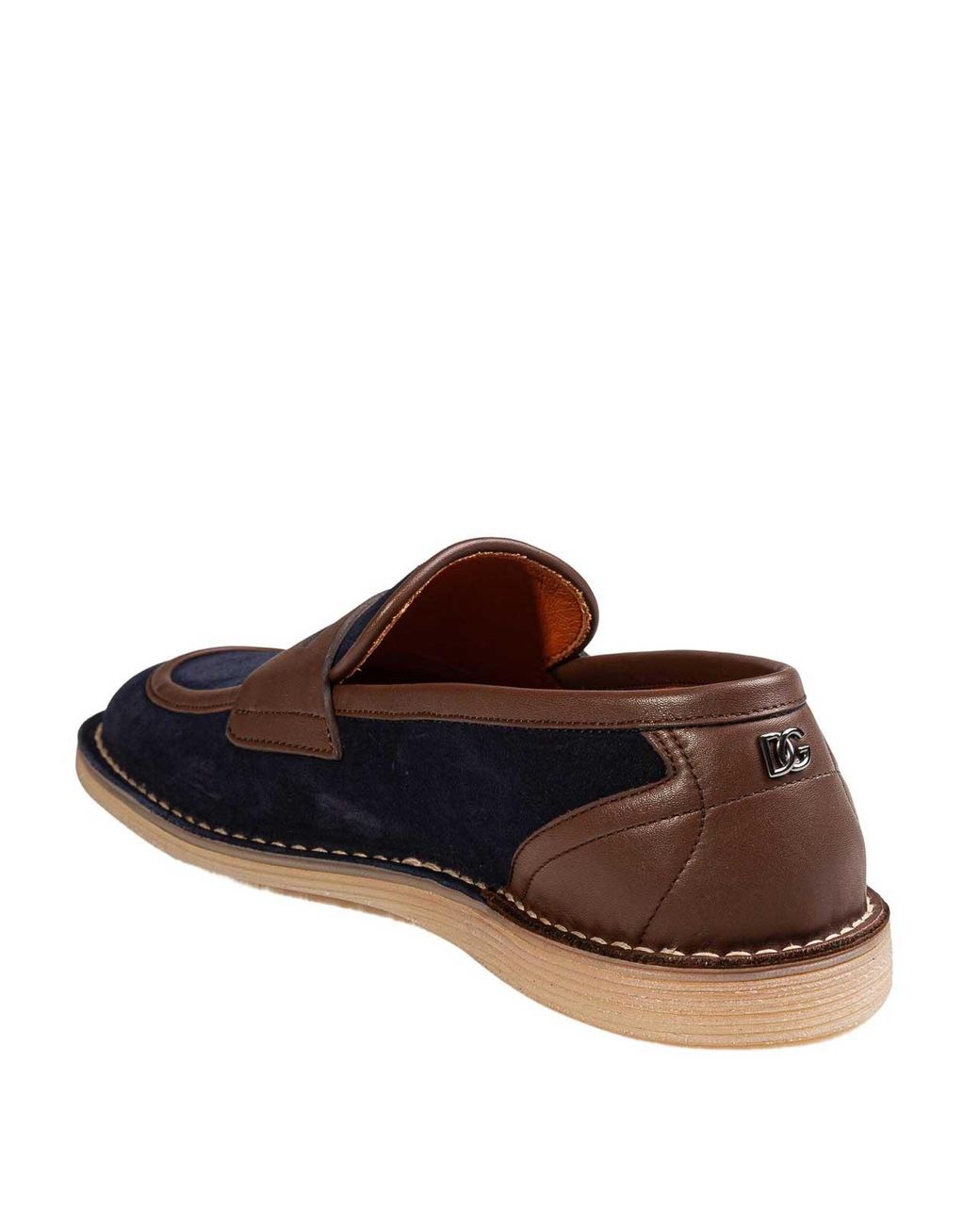 Dolce & Gabbana Blue Dark Calfskin Slipper for men