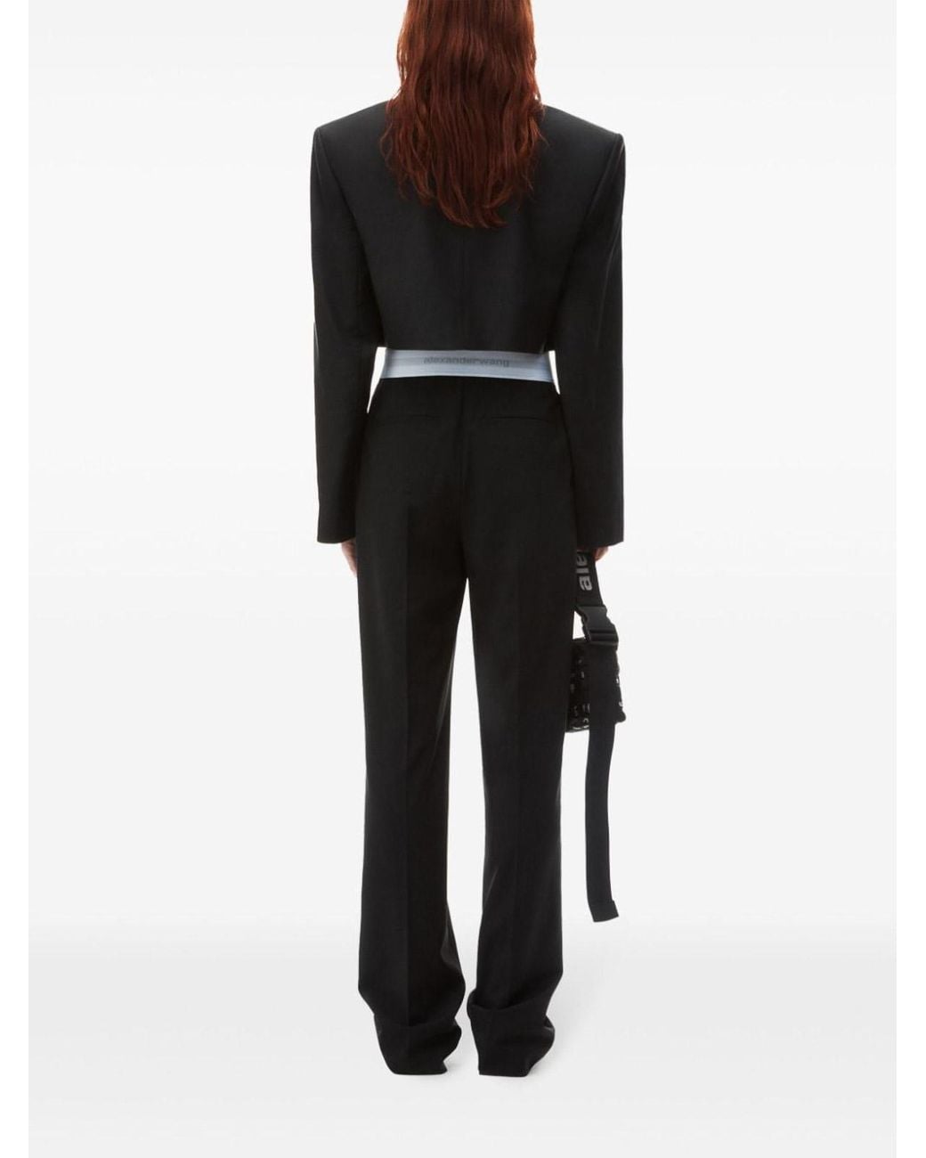 Alexander Wang Black Long Pants With Logo Band