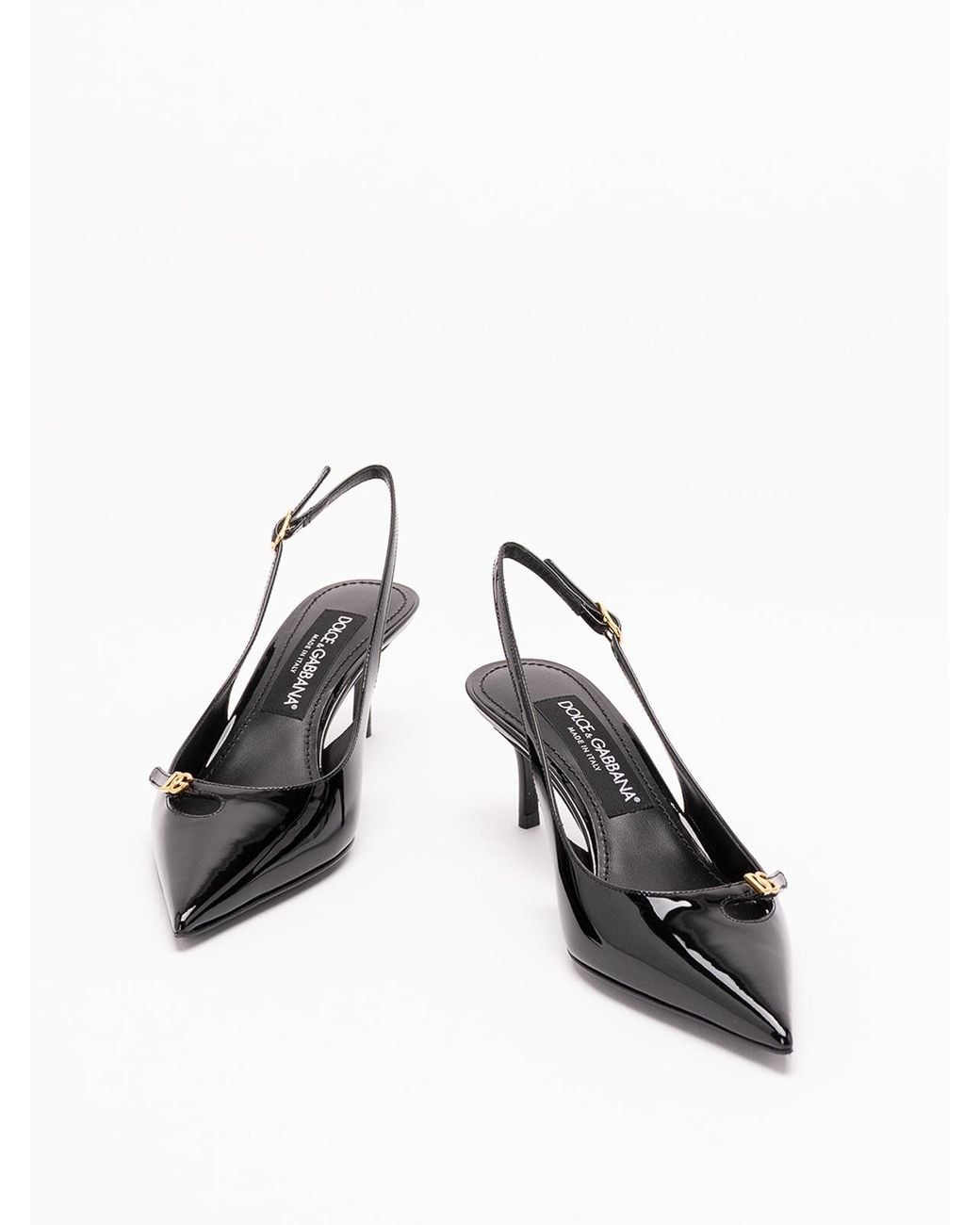 Dolce & Gabbana Black Patent Leather Slingback
