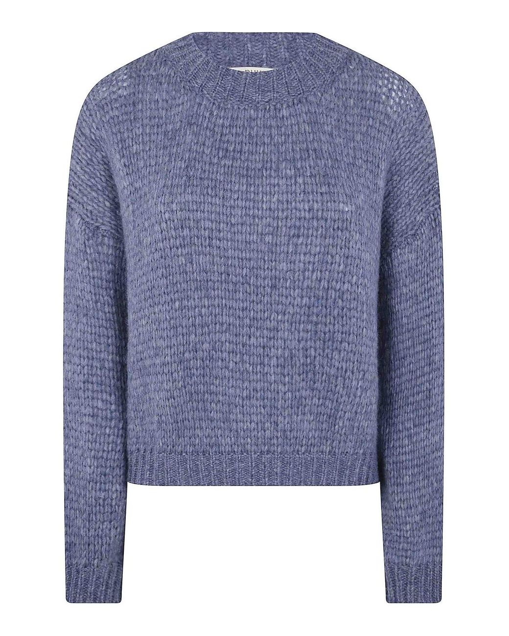 Nuur Blue Long Sleeves Round Neck Sweater