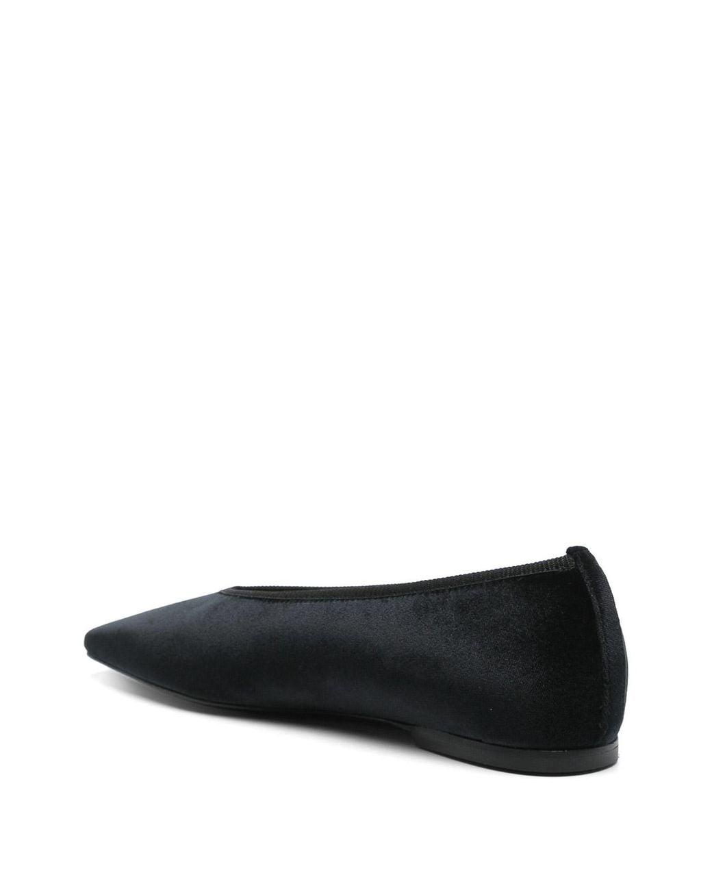 Totême Black Minimalist Velvet Ballerinas