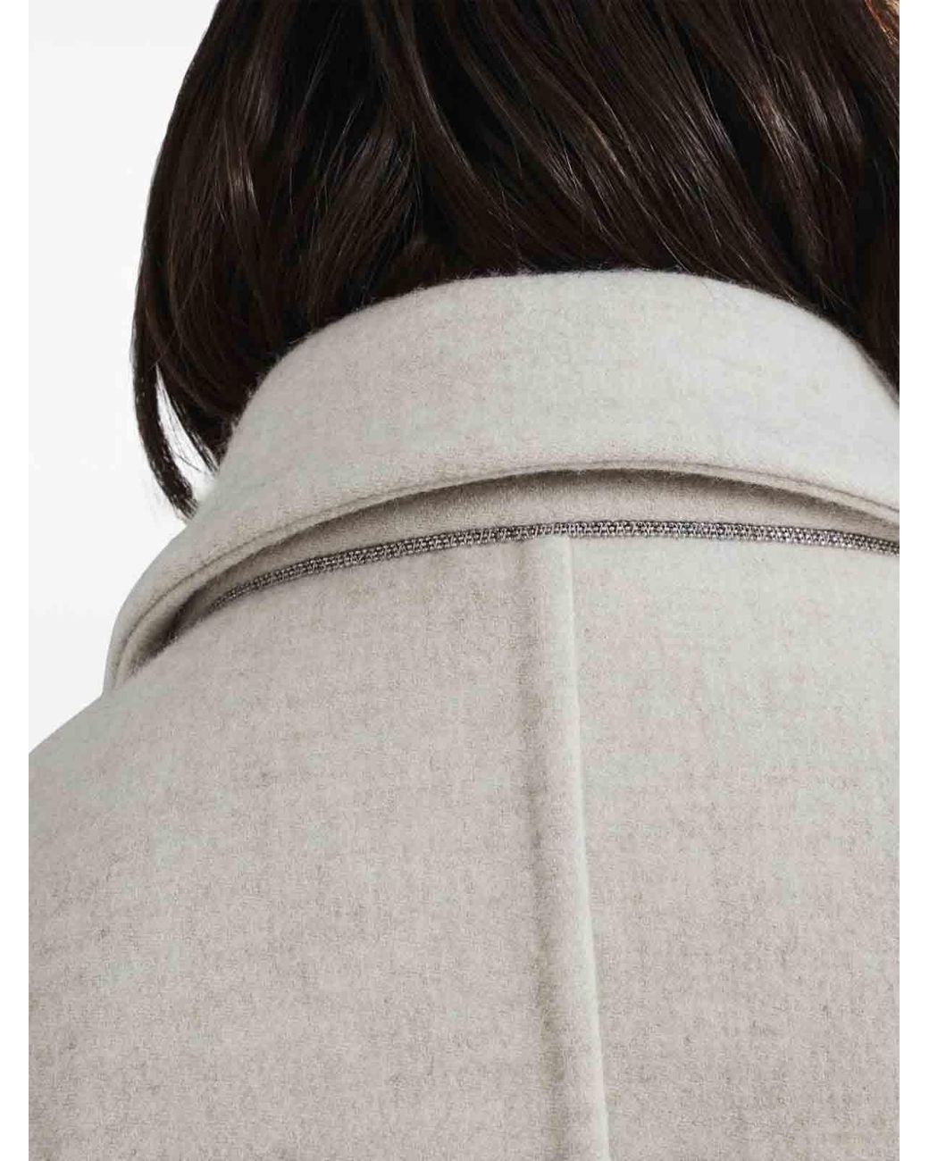 Brunello Cucinelli White Long Sleeve Coat