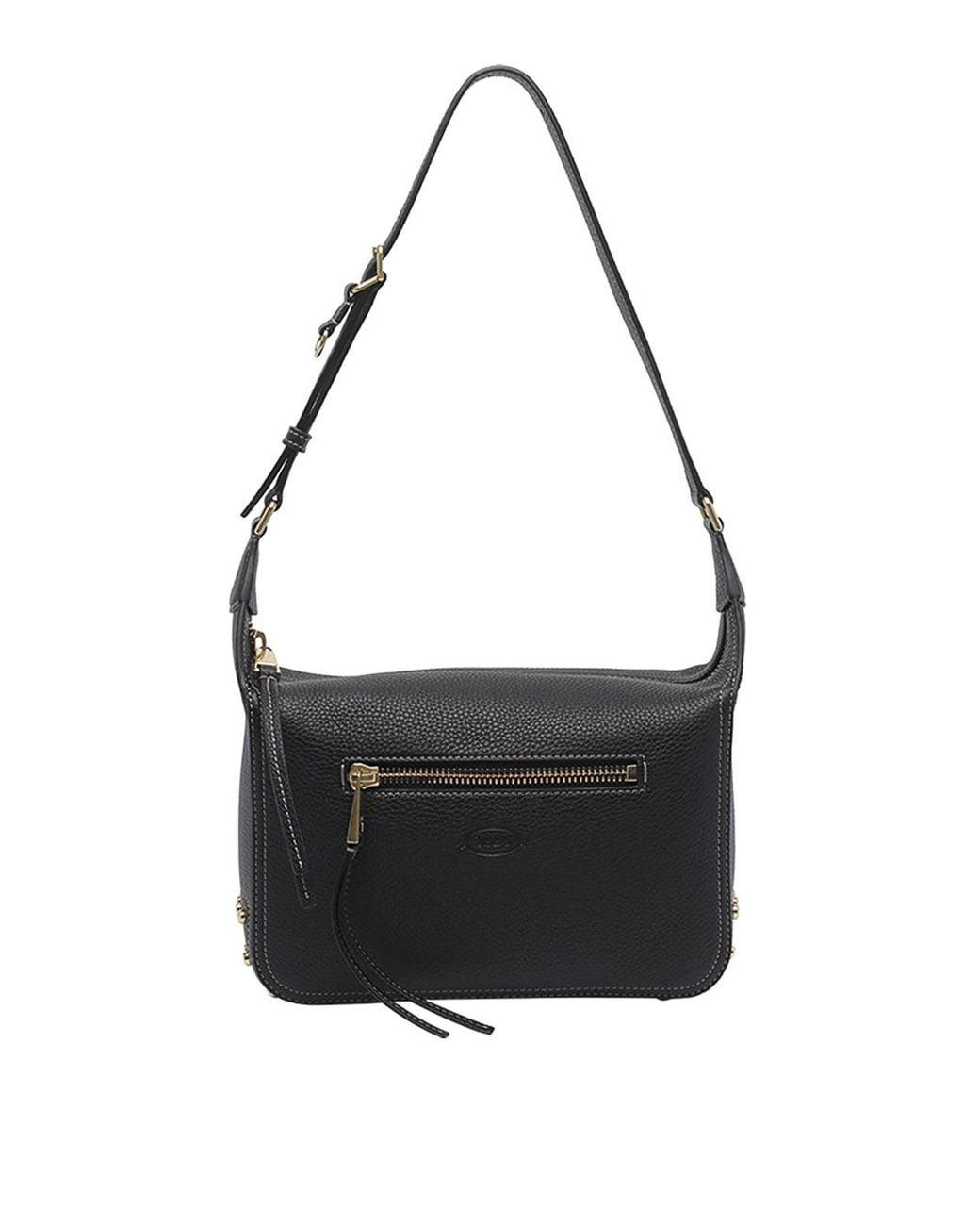 Tod's Black Metal Dots Mini Leather Shoulder Bag