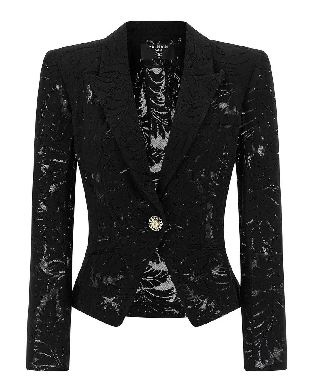 Balmain Black Lace Blazer Blazers