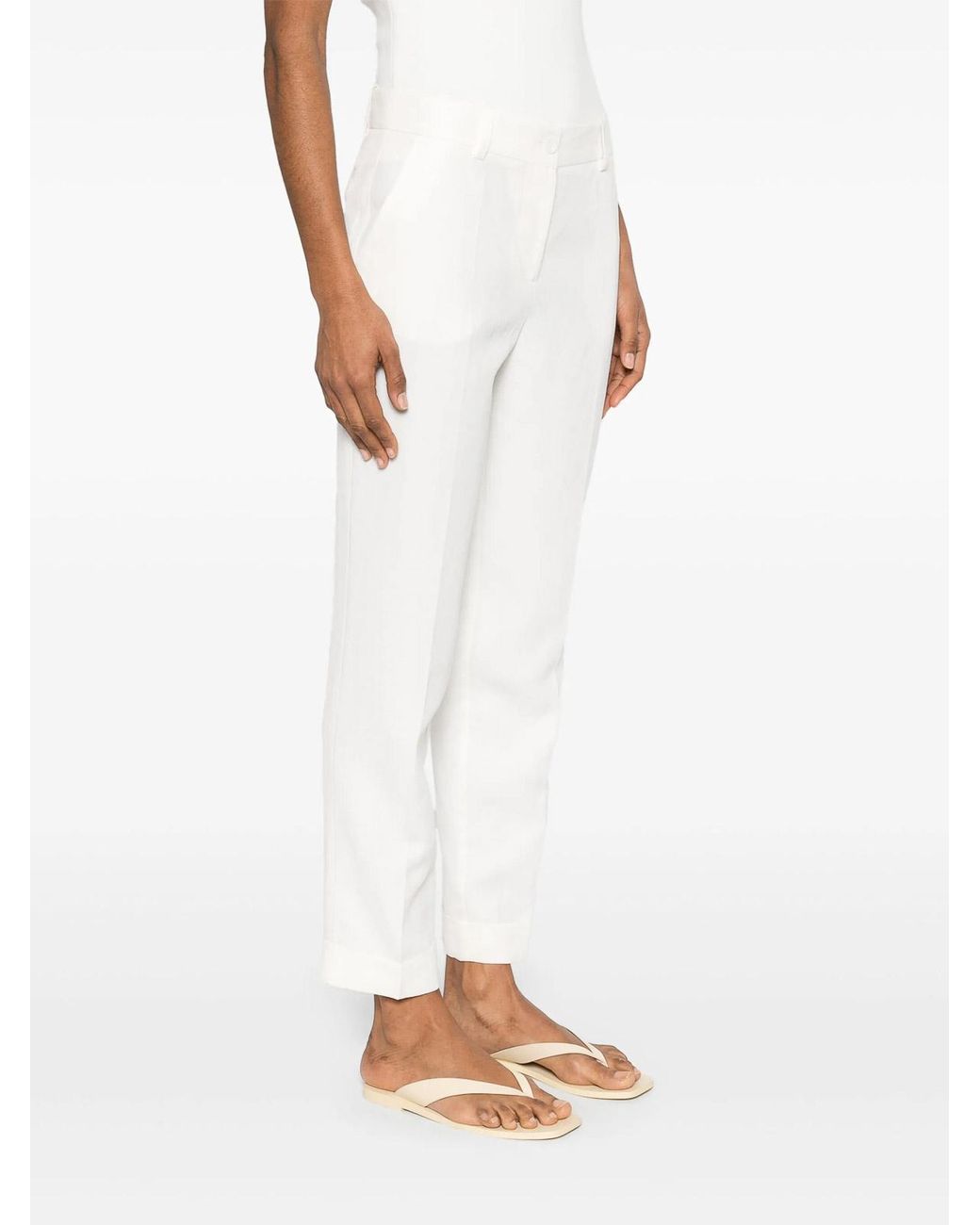 P.A.R.O.S.H. White Raisa25 Cropped Trousers