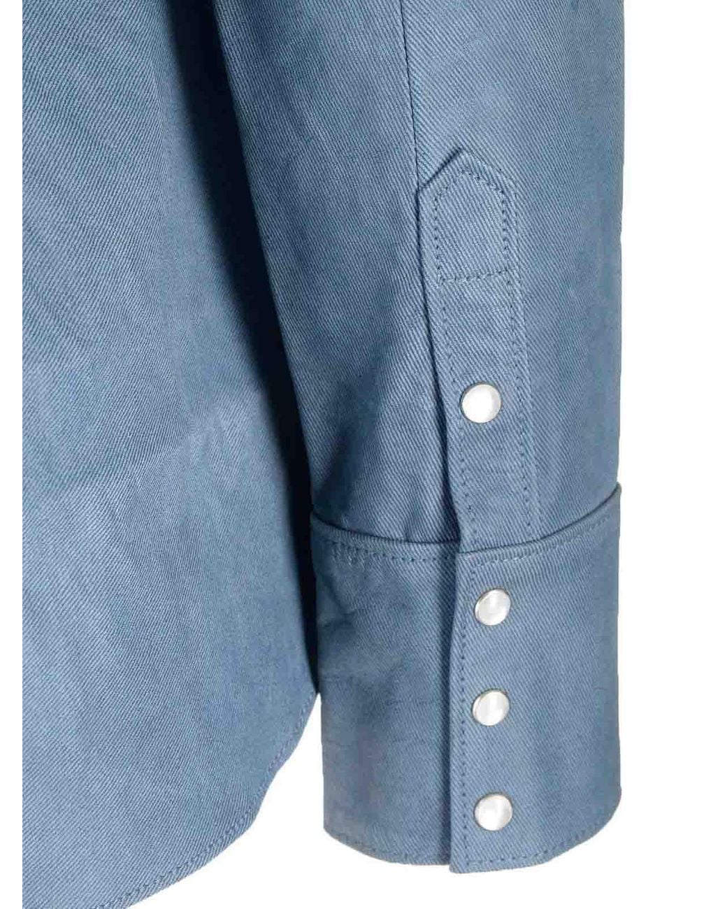 Stand Studio Blue Western Style Leather Shirt