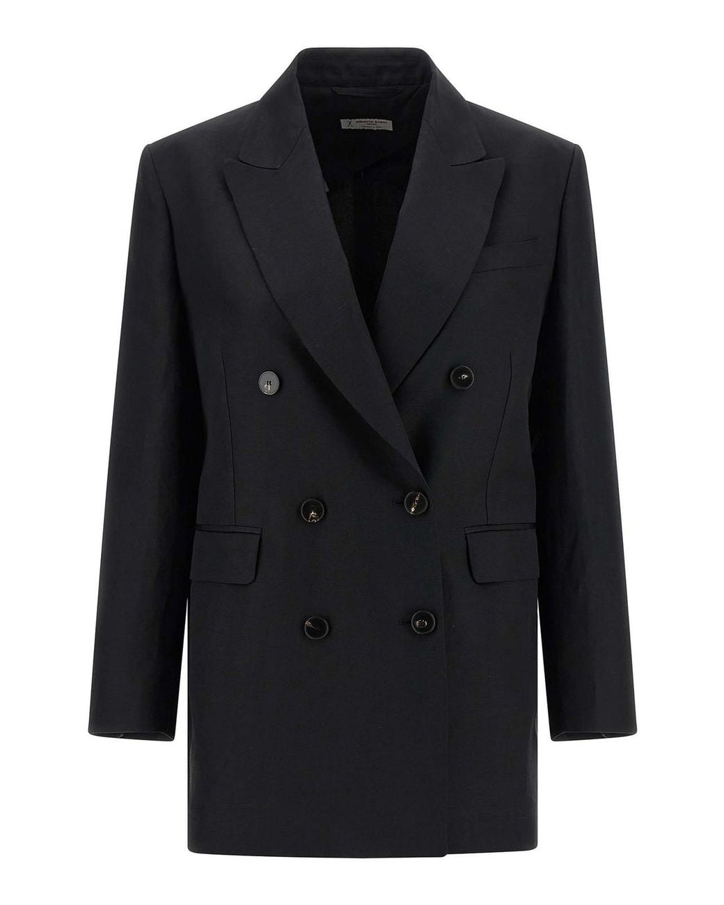 Alberto Biani Black Linen Viscose Blazer