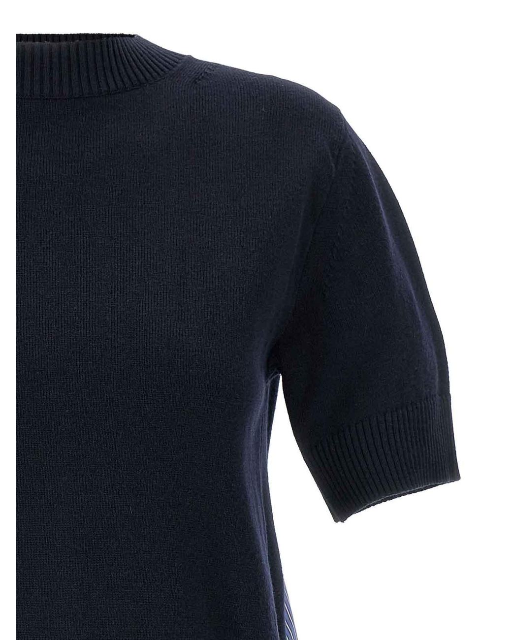 Sacai Blue Patchwork Sweater