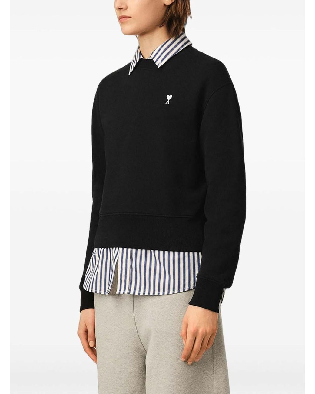AMI Black Ami De Coeur Cotton Sweatshirt