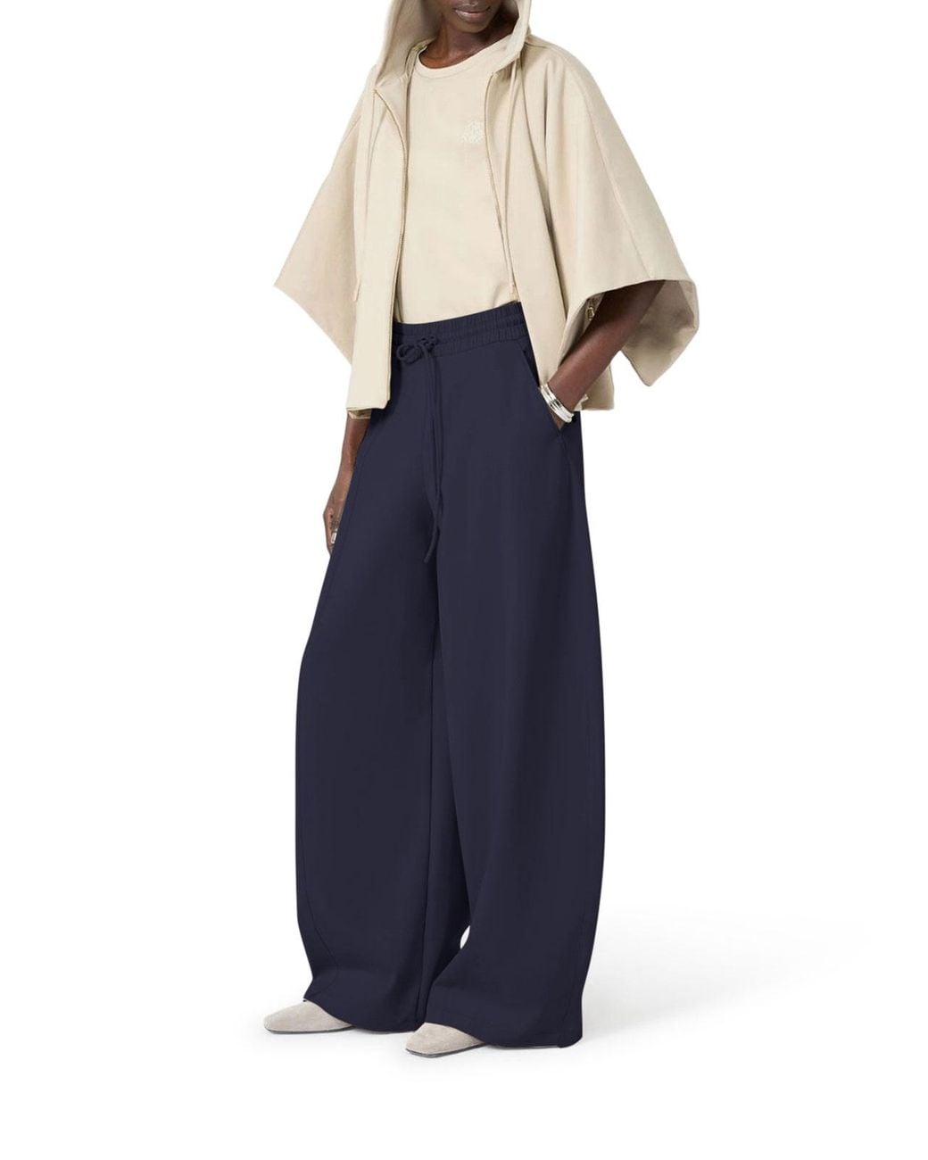 Max Mara Blue Barrel Leg Pants