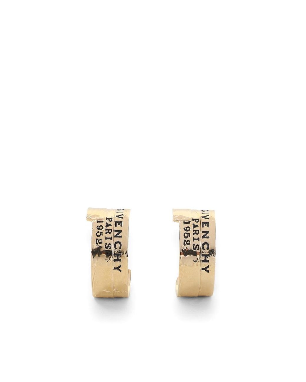 Givenchy Metallic Tape Hoops Earrings