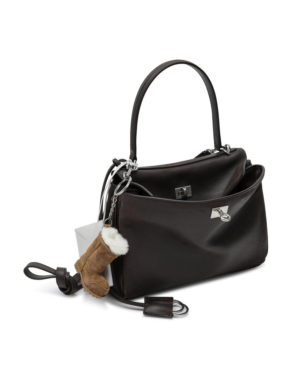 Balenciaga Black Small Rodeo Bag With Key Ring