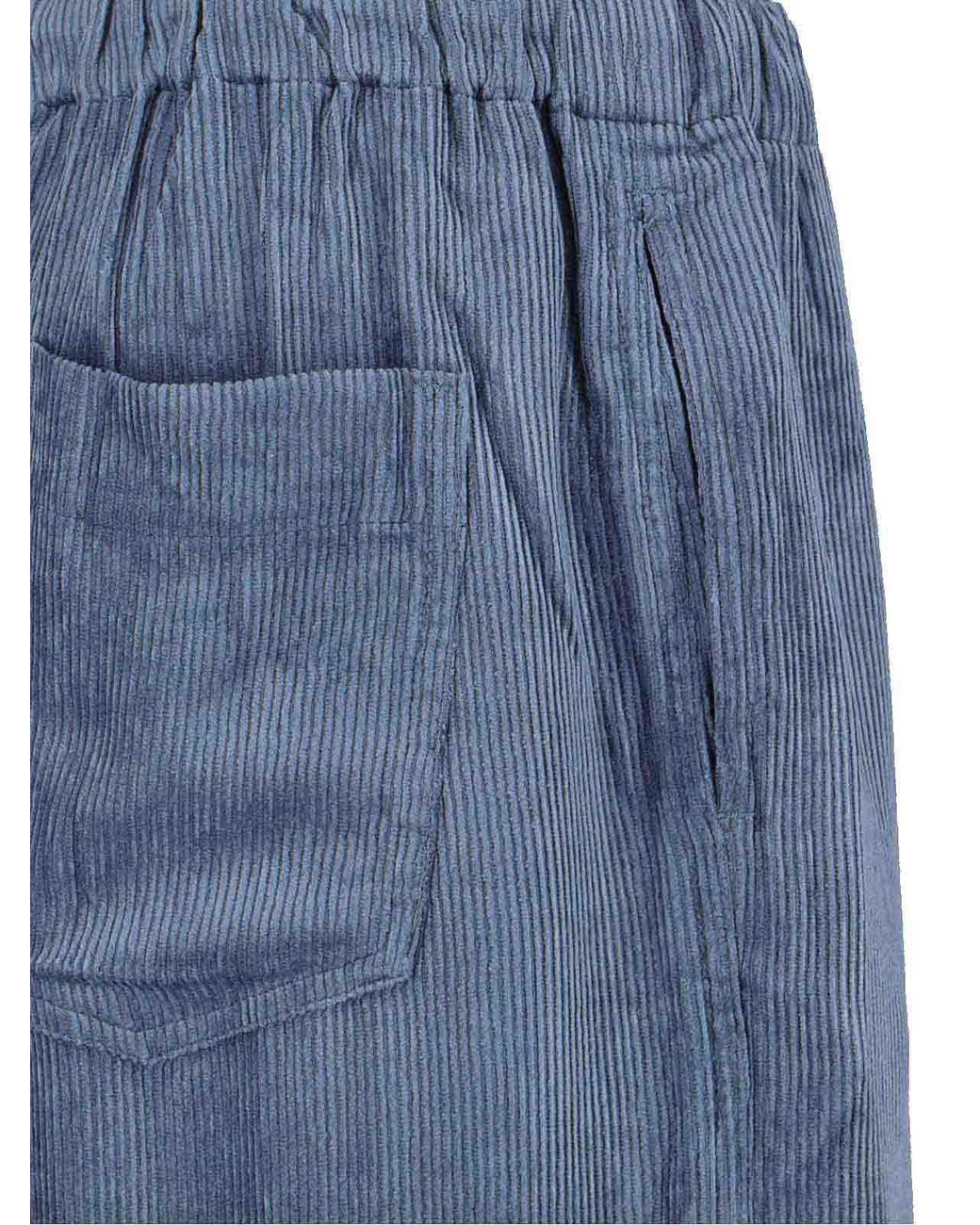 MYTHINKS Blue Ribbed Trousers