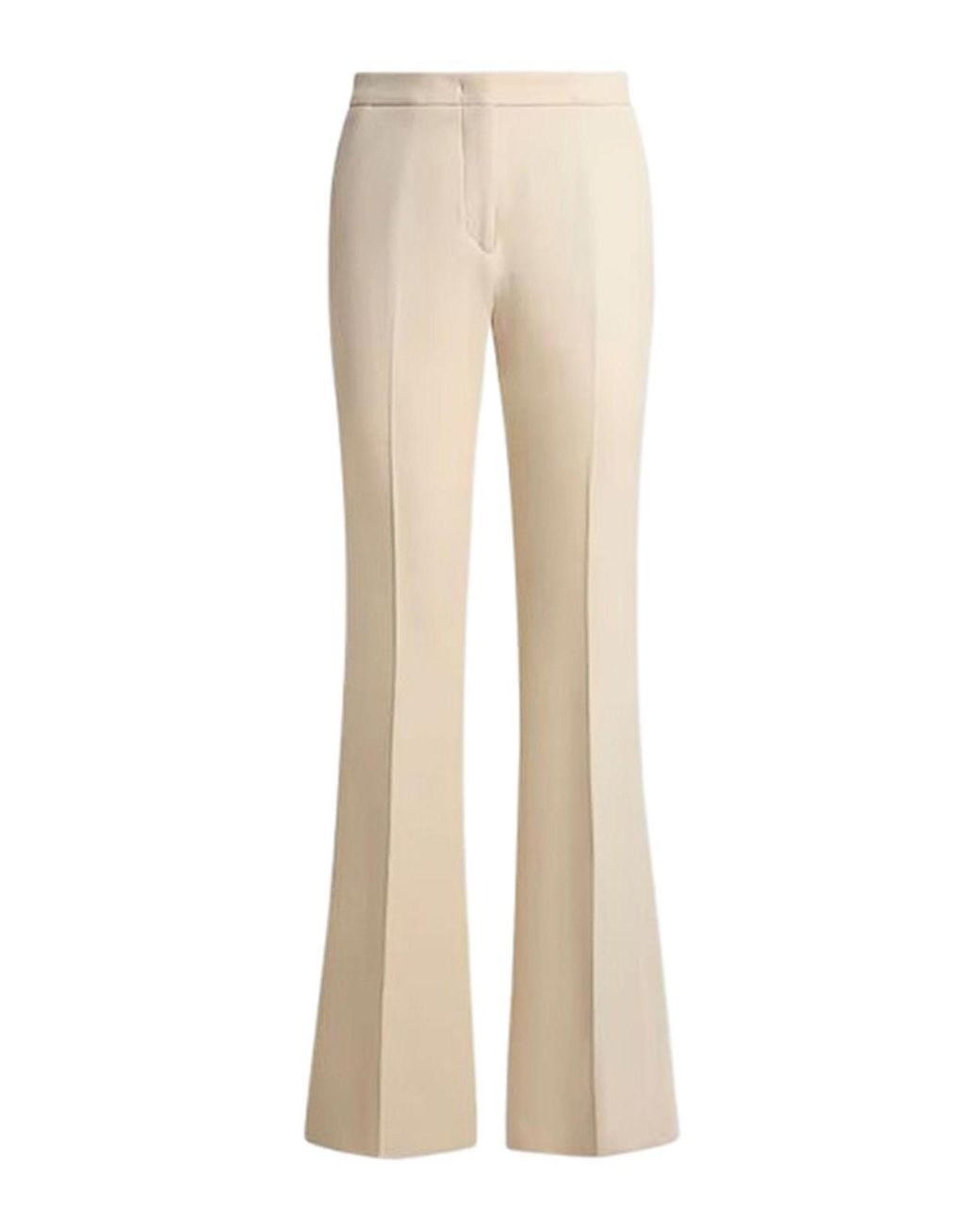 Etro Natural High-Waisted Zip-Up Flared Trousers