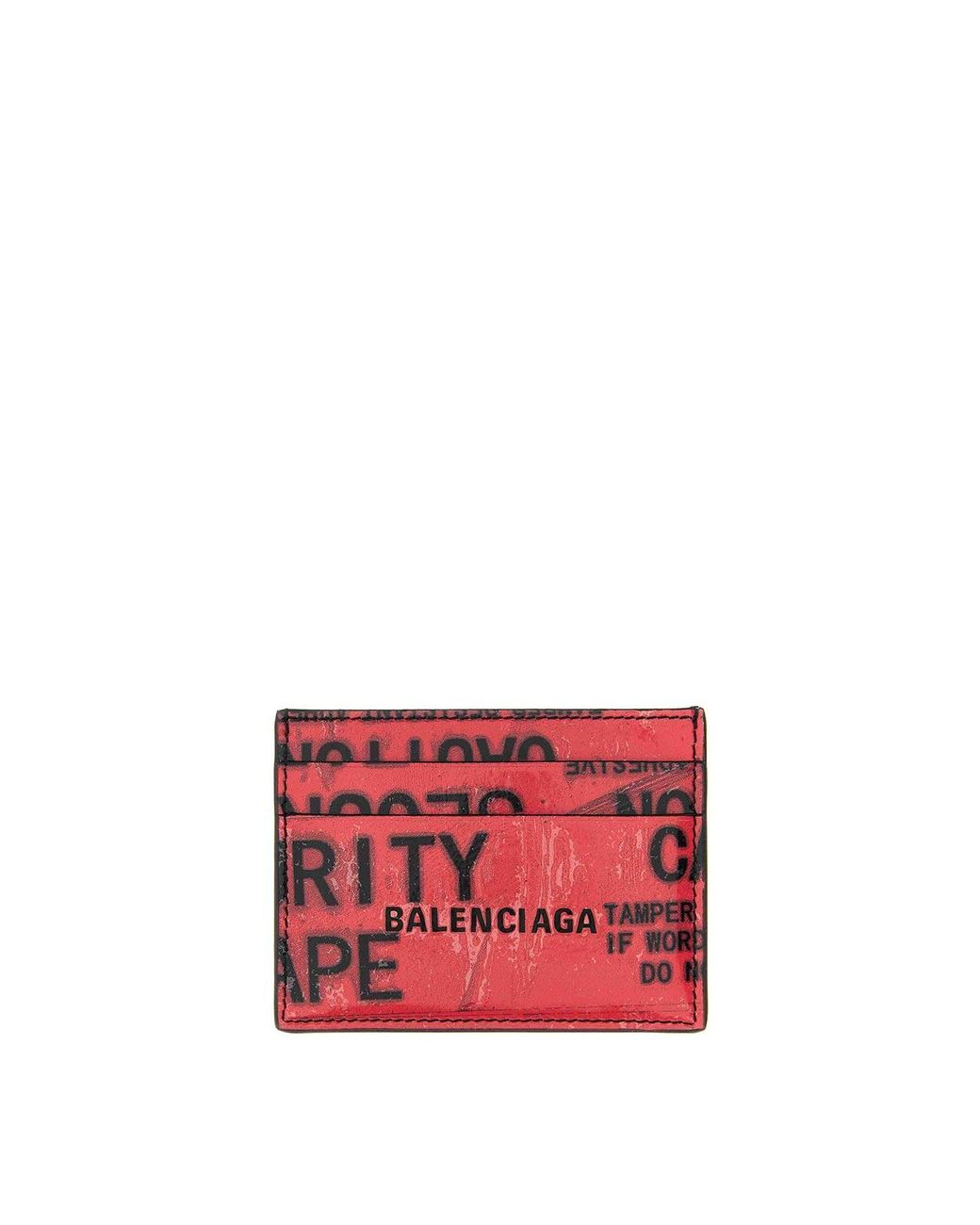 Balenciaga Red Tape Type Card Holder for men