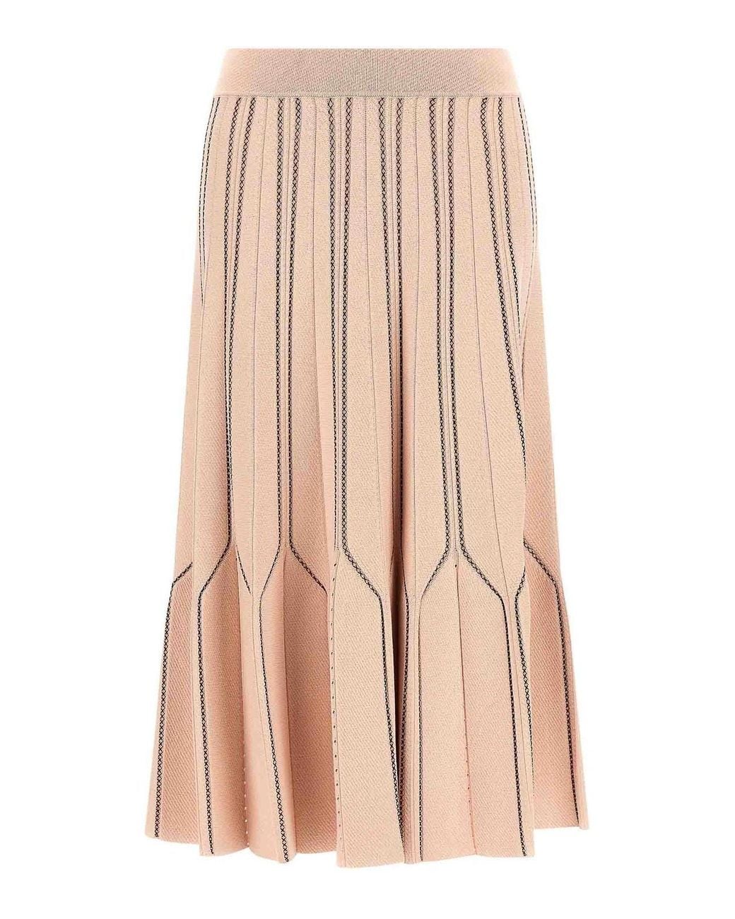 Elisabetta Franchi Pink Origami Knit Skirt