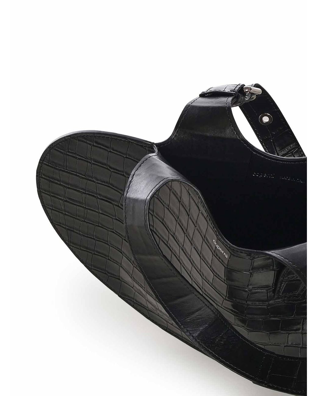 Coperni Black Croco Heart Leather Bag