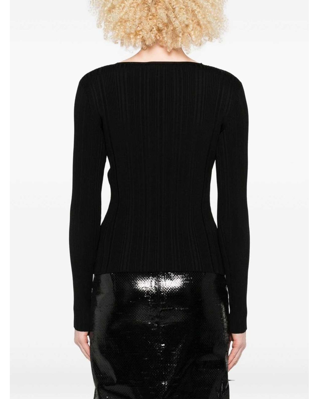 Self-Portrait Black V-Necked Sweater