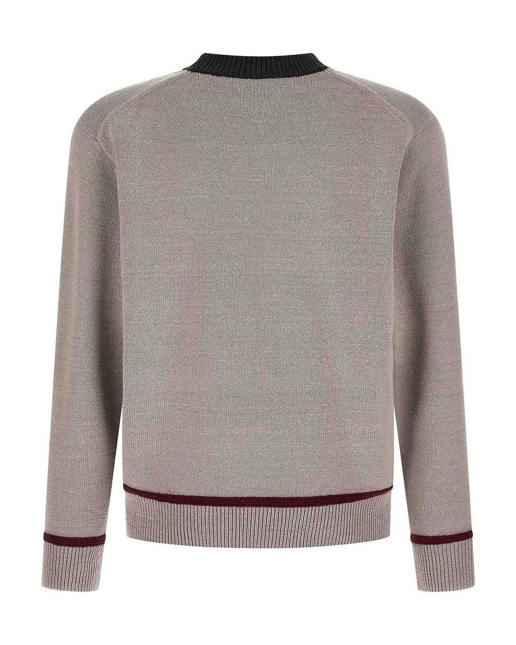 Junya Watanabe Gray Jacquard Sweater for men