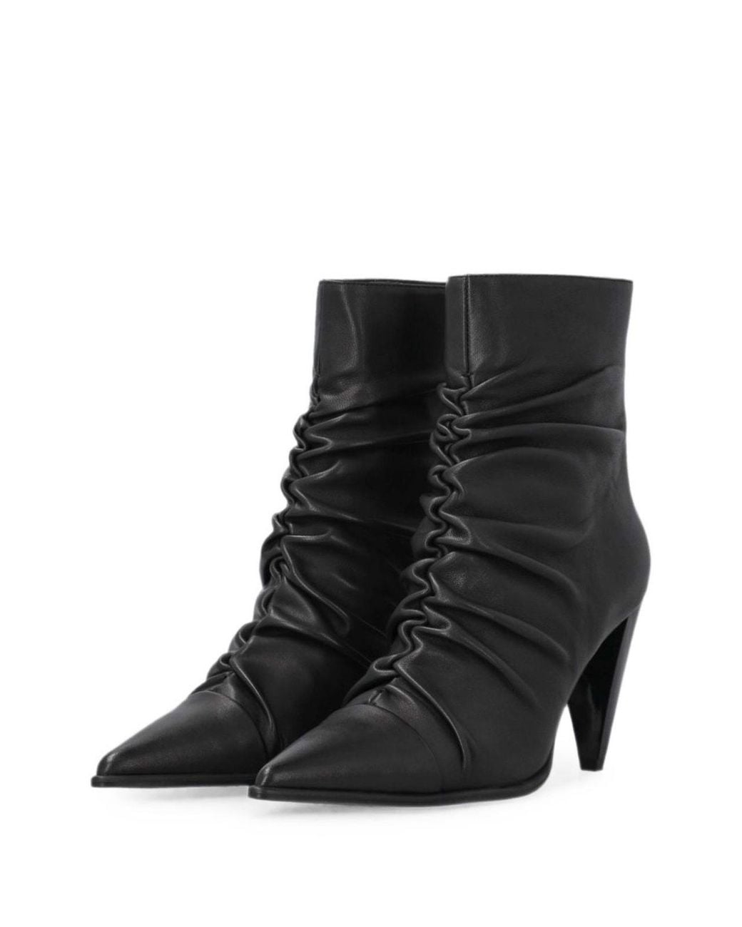 Pinko Black Vane Leather Ankle Boots