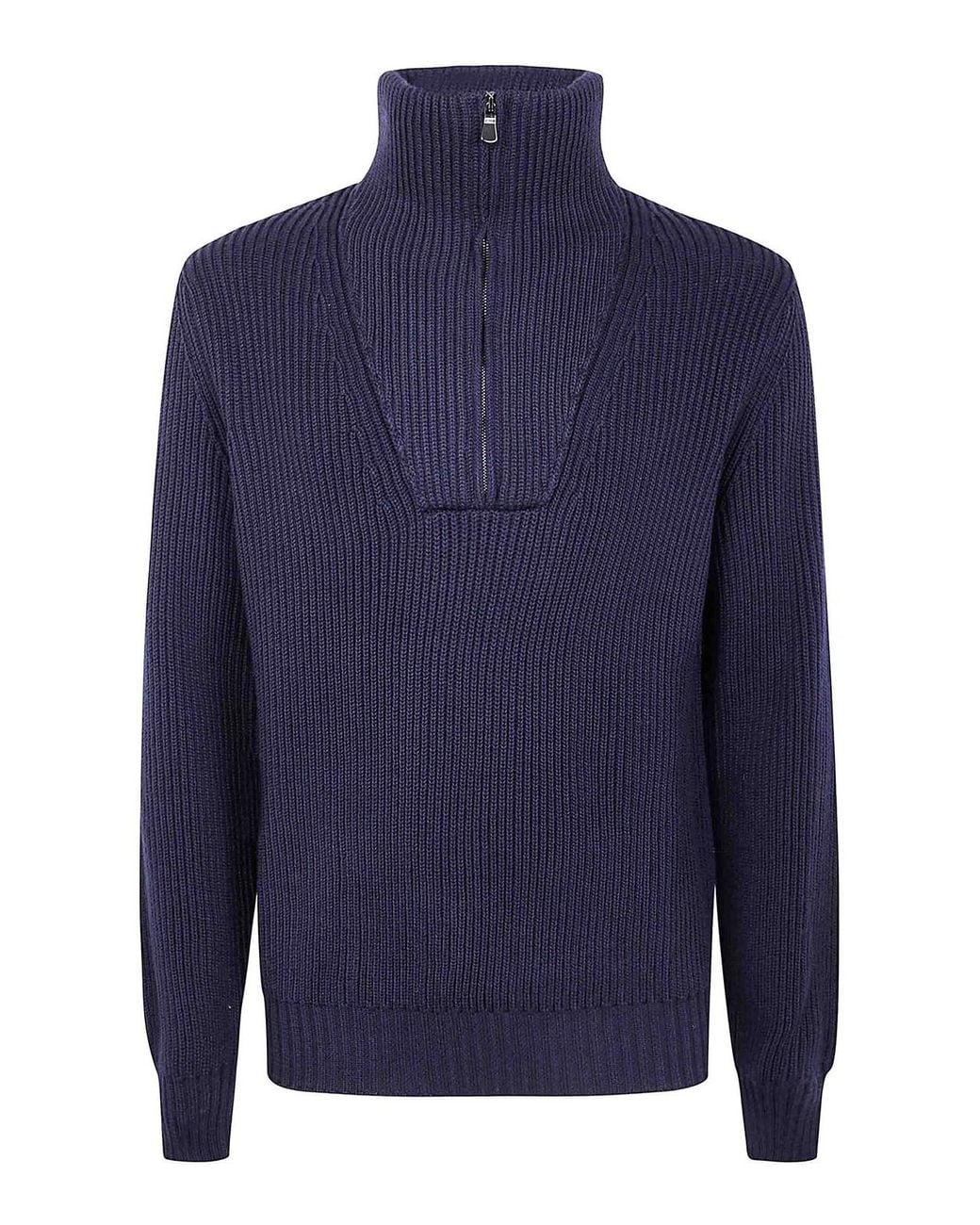 FILIPPO DE LAURENTIIS Blue Half Zip Sweater for men