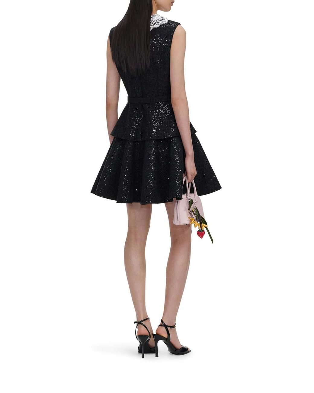 Self-Portrait Black Sequin Boucle Mini Dress