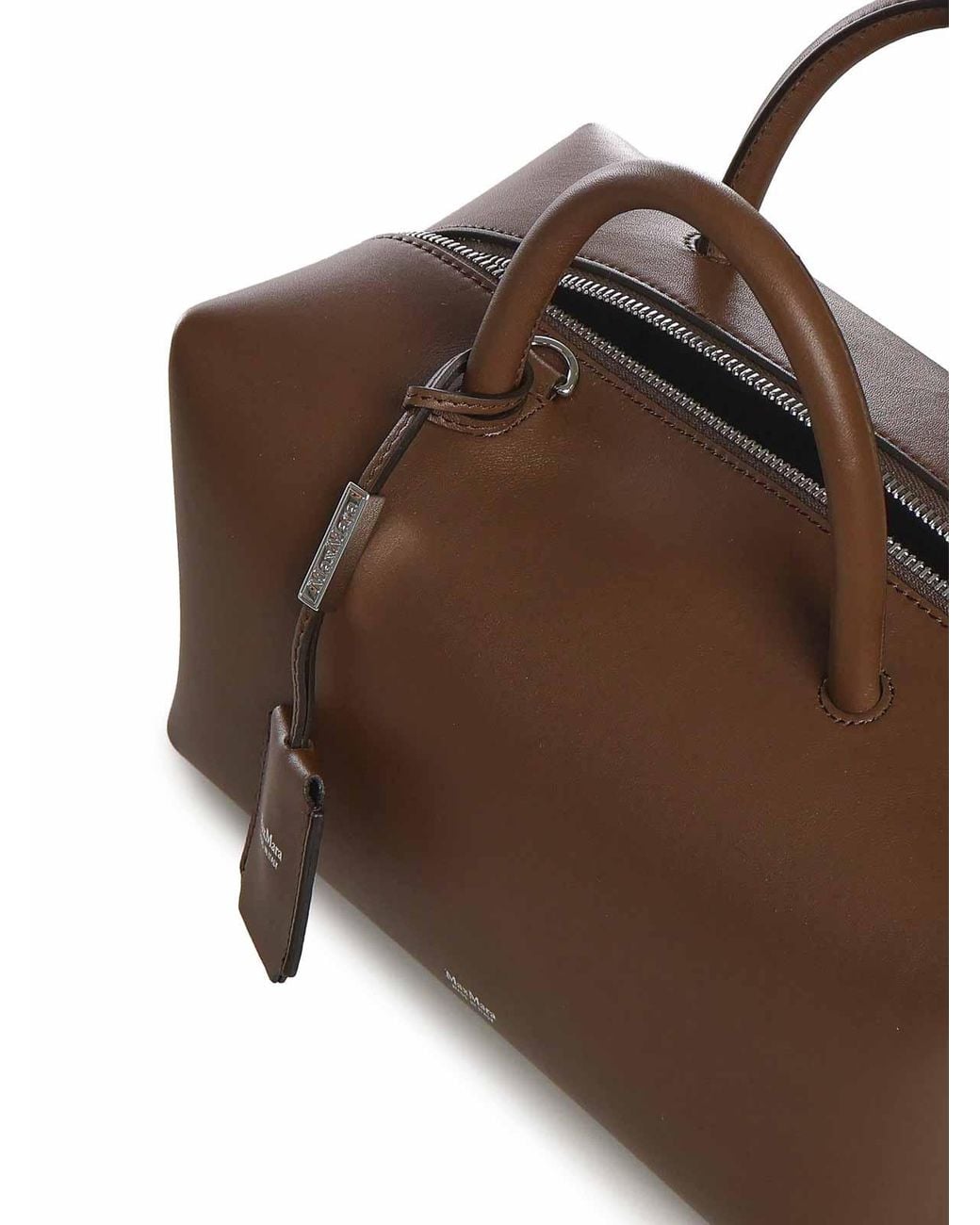 Max Mara Brown Medium Leather Satchel Bag