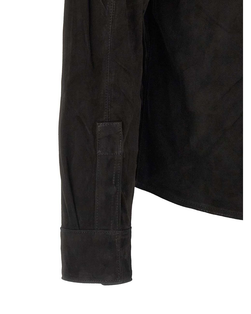 Giorgio Brato Black Suede Shirt Gloves for men