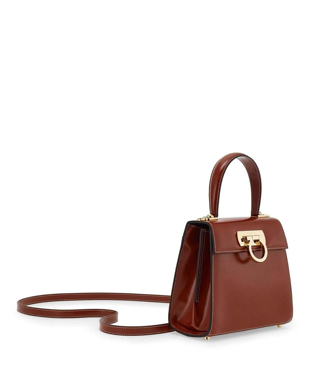 Ferragamo Red Iconic Top Handle Small Bag