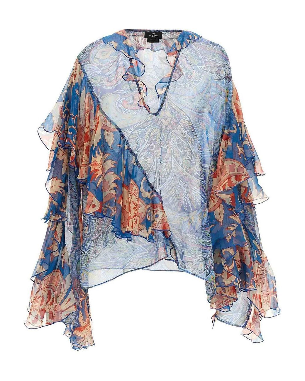 Etro Blue Chiffon Blouse