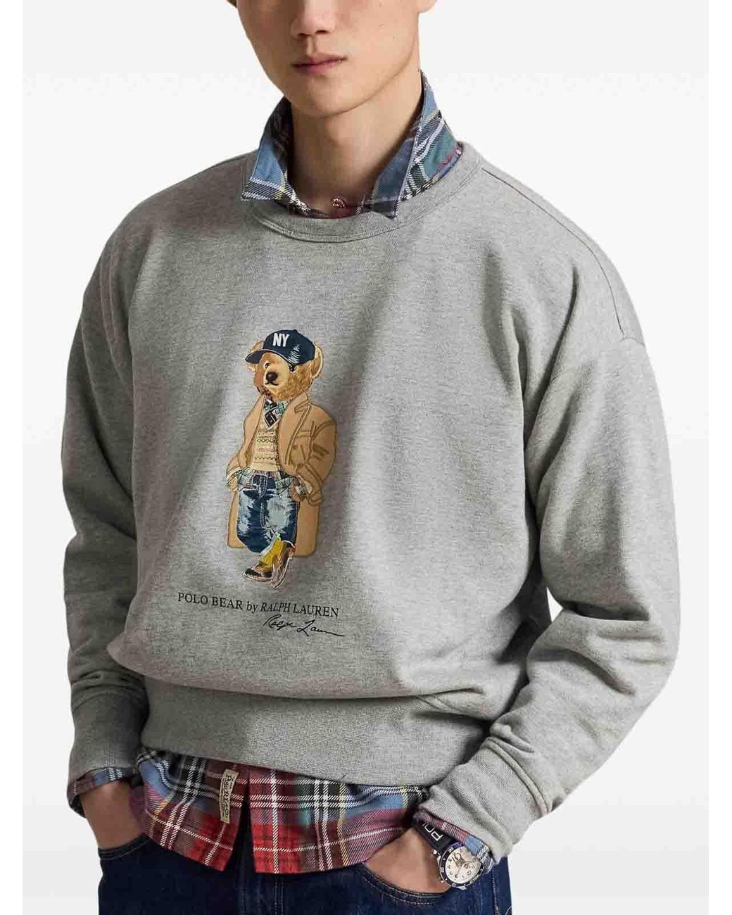 Polo Ralph Lauren Gray Polo Bear Crewneck Sweatshirt for men