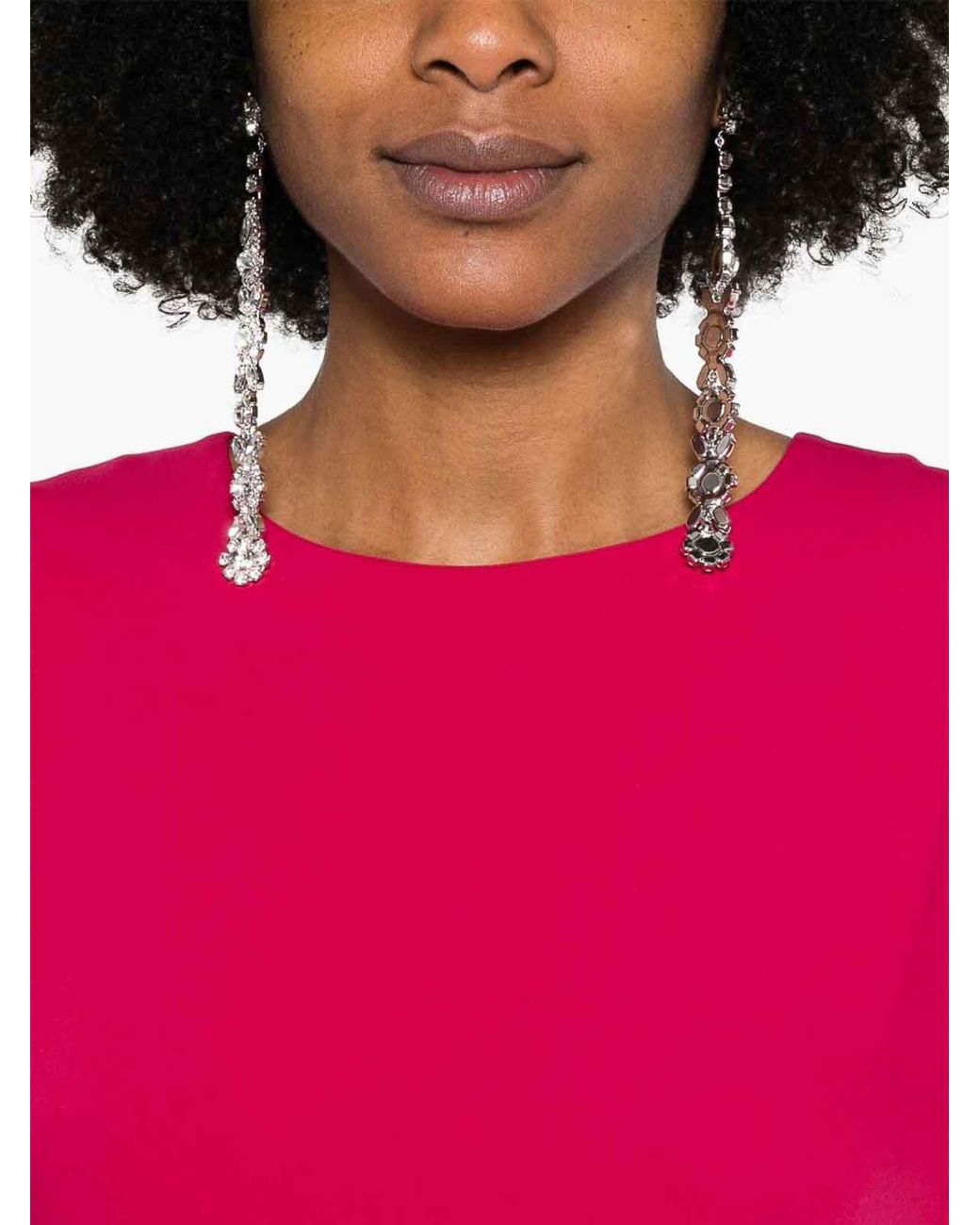 P.A.R.O.S.H. Pink Crewneck Short-Sleeve Dress