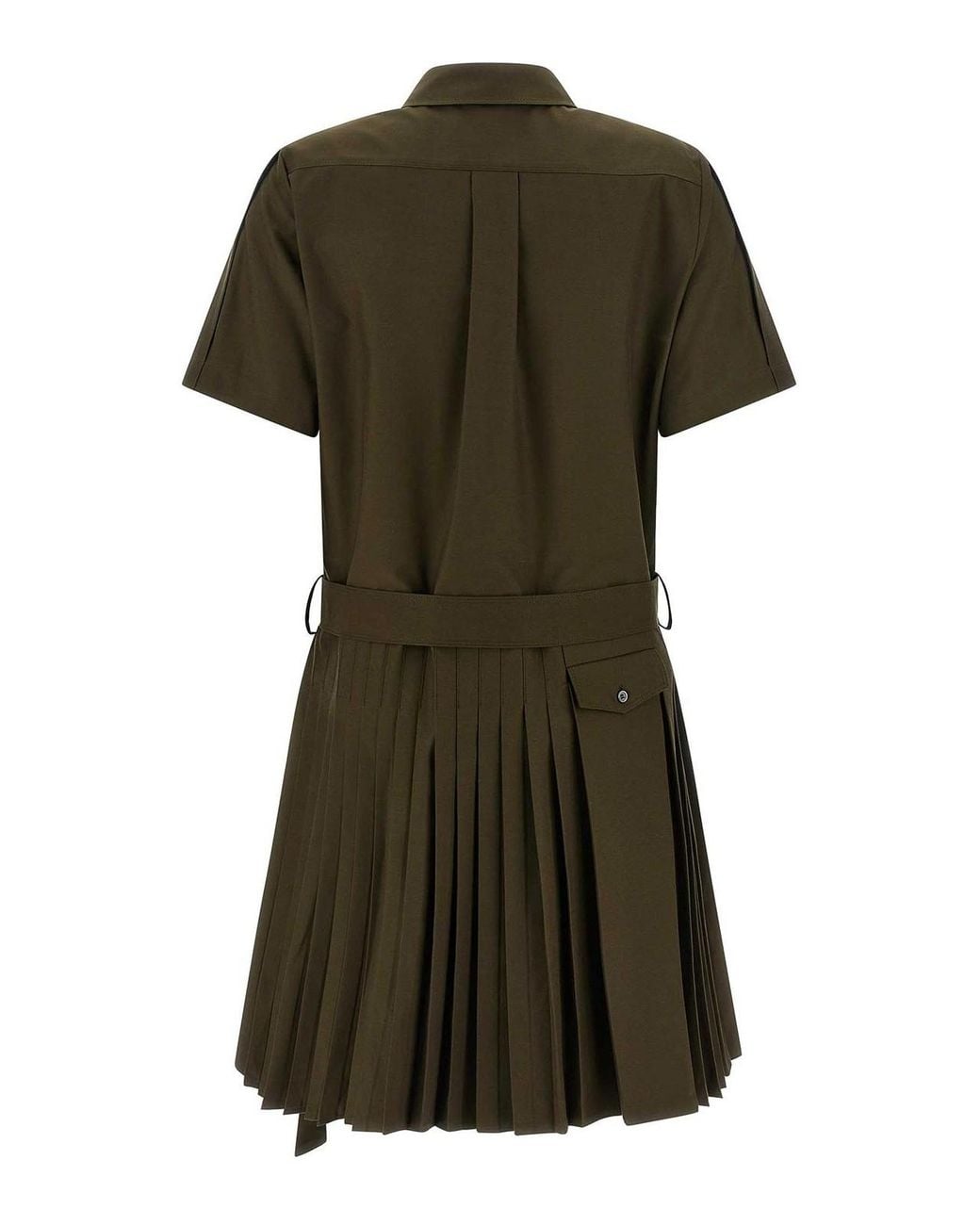 Loewe Green Pleated Chemisier Dress